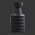 Metallic Decorative Vase With Layered Ring Patterns And Smooth Reflective Surface 3d model