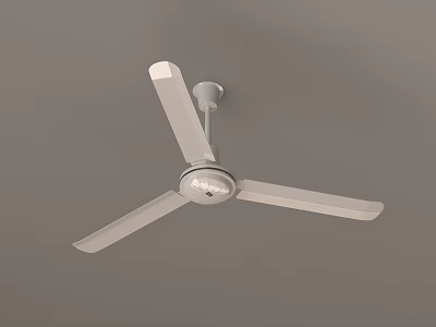 White Ceiling Fan Kitchen Appliance With Three Blades And Modern Design 3d model