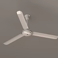 White Ceiling Fan Kitchen Appliance With Three Blades And Modern Design 3d model