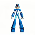 Decorative Ornament Figurine Set With Blue White Robot Action Figure Model