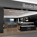 Modern Mercedes Benz Showroom Interior With Display Areas And Branded Seating