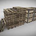 Organized Durable Wooden Crates And Pallets Stacked For Household Supplies Storage