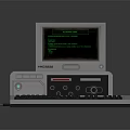 Vintage Computer System With Monitor Keyboard And Green Screen