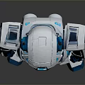 Game Movie Robot Character With White Blue Armor Mechanical Design And Glowing Accents