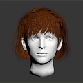 Human Mannequin Head With Short Red Hair And Braided Details