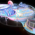 Colorful Indoor Playground With Slides Trampoline Transparent Bubble Installations And Circular Design