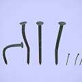 Essential Hardware Tools Featuring Various Nails in Different Shapes and Sizes 3d model
