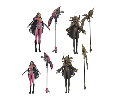 Modern Game Character Horn Saint Lady 3d model