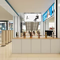 Modern Commercial Elevator With Glass Door In Shopping Mall Lobby Interior