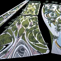 Park Landscape Design Featuring Winding Paths Green Lawns Trees And Colorful Walkways
