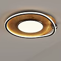 Modern Wooden Ring Shaped Ceiling Light Design With Illuminated Frame And White Light 3d model
