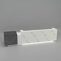 Modern Black And White Marble Reception Desk With Built In Lighting Design 3d model