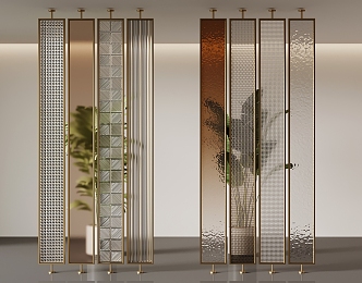 Modern glass partition glass 3d model