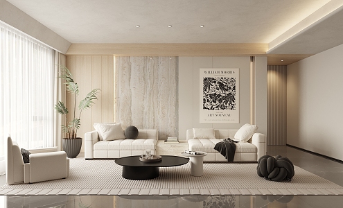 Living Room Minimalist Living Room 3d model