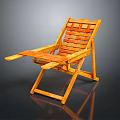 Natural Wooden Folding Lounge Chair with Comfortable Armrests and Backrest Design