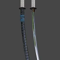 Two Japanese Katanas With Unsheathed Sharp Blade White Cord Wrapped Hilt And Sheathed Black Textured Scabbard