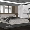 Modern Bedroom Interior Design With Large Bed Closet Window Area Rug And Accent Chair