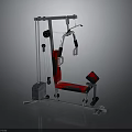 Multi Functional Home Gym Fitness Equipment With Red Black Seats And Metal Frame