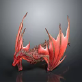 Red Scaly Mythical Dragon Game Movie Character With Large Detailed Wings