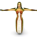 Snake Human Hybrid Character With Female Upper Body And Scaled Serpent Lower Half