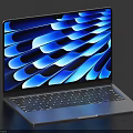 Modern Laptop With Sleek Metal Design Vibrant Blue Screen Display And Backlit Keyboard