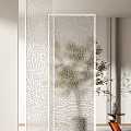 Modern Room Dividers With Sleek Metal Frames Glass Panels And Indoor Plants