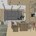 Modern Book Bar Lounge Area 3d model