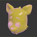 Decorative Furniture Accessory Featuring Cartoon Brown Fox Head With Pink Ears And Band Aid