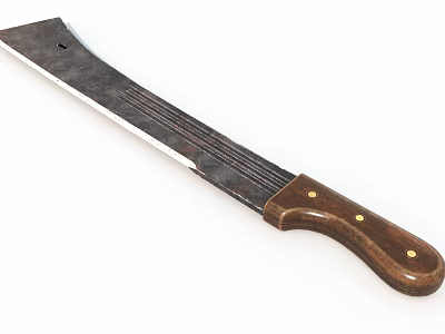 Kitchen Knife With Wooden Handle And Metal Blade For Household Use 3d model Kitchen Knife With Wooden Handle And Metal Blade For Household Use 3d model