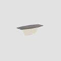 Modern Coffee Table Featuring Walnut Wooden Tabletop And Metallic Gold Base Design