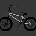 Sleek BMX Bicycle With Silver Frame Black Wheels And High Handlebar