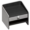 Modern Black Bedside Table With Silver Drawer Handle And Minimalist Design 3d model