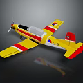 Yellow Model Airplane With Red And White Stripes And L-11 Tail Marking