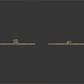 Five Long Thin Brass Strips With Smooth Surface As Mechanical Parts