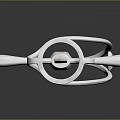 Weapon Sword With Long Slender Blade Decorative Hilt On Gray Background And Reflection 3d model
