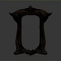 Modern Home Decorative Metal Frame With Intricate Carvings Round Top Ornament And Side Details