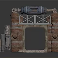 Industrial Mechanical Structure Components With Bricked Towers Metal Framework And Track Slats