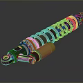 High Quality Hardware Tool Shock Absorber With Red Spring Black Body And Golden Component