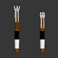 Dual Cylindrical Tools Featuring White Black Copper Sections And Transparent Tops