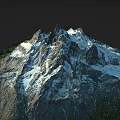 Snowy Mountain Terrain With Towering Peaks Snow Covered Rocks And Green Vegetation