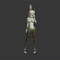 Game Character In Bunny Nurse Outfit With Red Cross Hat