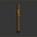 Premium Handcrafted Cigar With Brown Wrapper Golden Emblem On Dark Reflective Surface