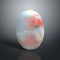 Polished Oval Natural Stone With White Pink Hues Smooth Surface And Natural Patterns