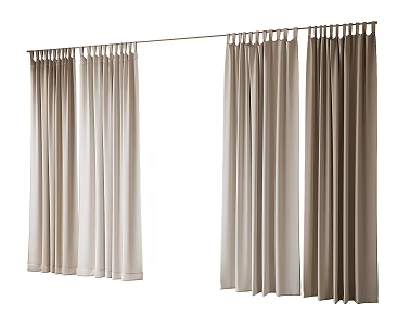 modern curtain gauze curtain 3d model