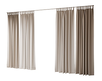 modern curtain gauze curtain 3d model