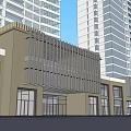 Modern High Rise Residential Building With Metal Grille Facade And Glass Windows
