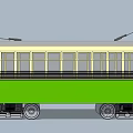 Classic Green Tram Featuring Cream Details Number 500 And Overhead Wires