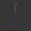Garden Fork With Wooden Handle And Metal Tines For Gardening Work