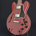 Vibrant Red Electric Guitar With Classic Body Design And Black Pickups