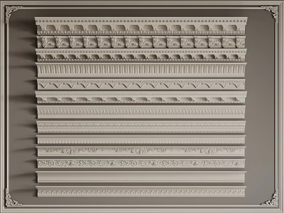 French Plaster Line Gypsum Top Line Ceiling Corner French Line 3d model